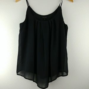 Miss Avenue black chiffon asymmetrical tank top